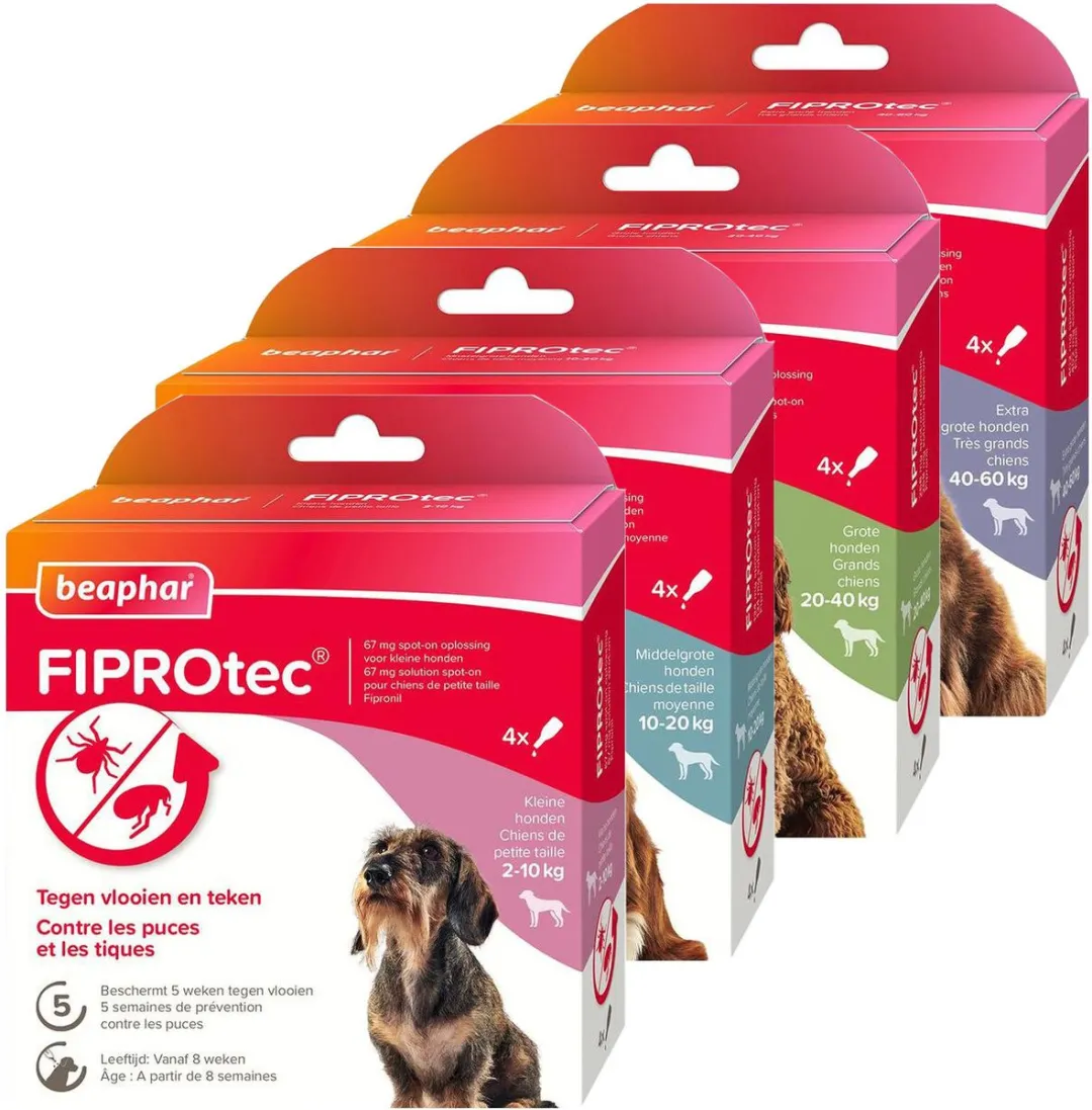 Beaphar FiproTec Hond 10-20 kg Pipetten - 3 Stuks