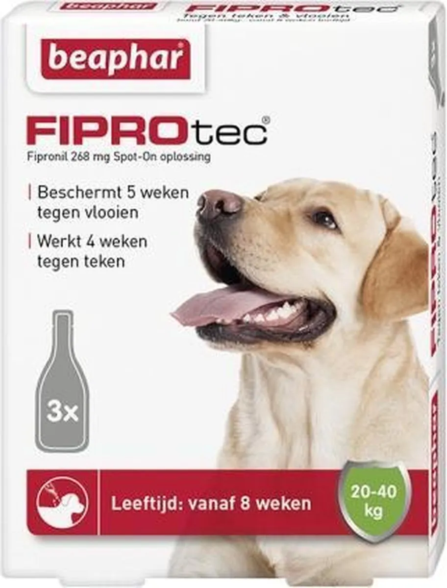 Beaphar FiproTec Hond 10-20 kg Pipetten - 3 Stuks