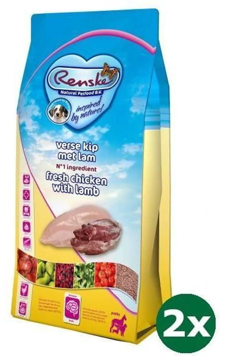Renske Super Premium Puppy Kip/Lam Hondenvoer 2x2kg