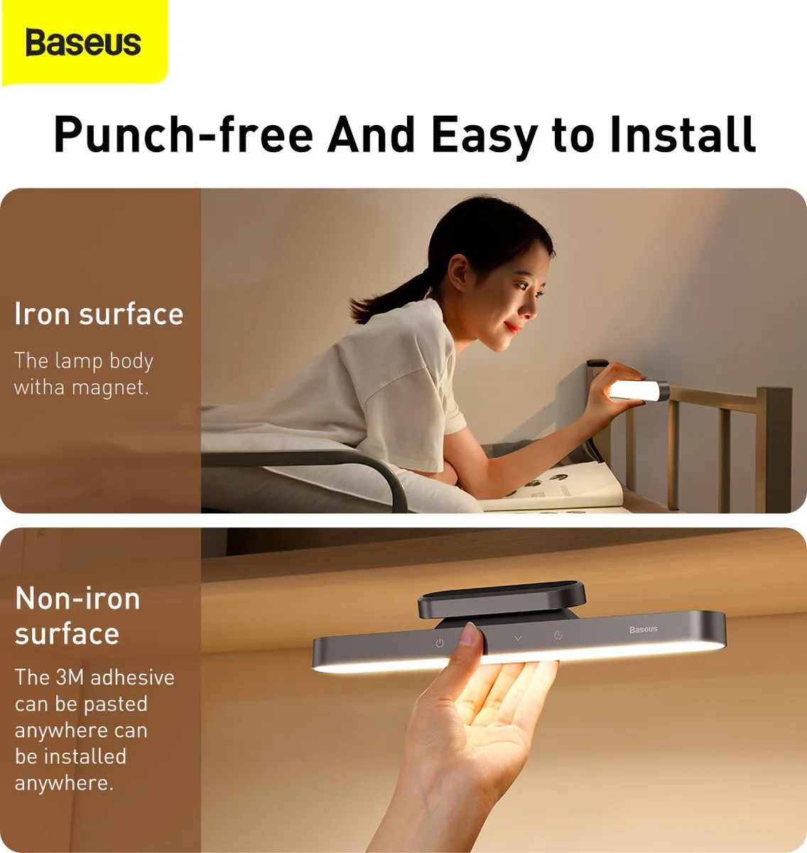 Baseus - Draadloos Bureaulamp | Dimbaar | Touch Control | Magnetisch | Draagbaar