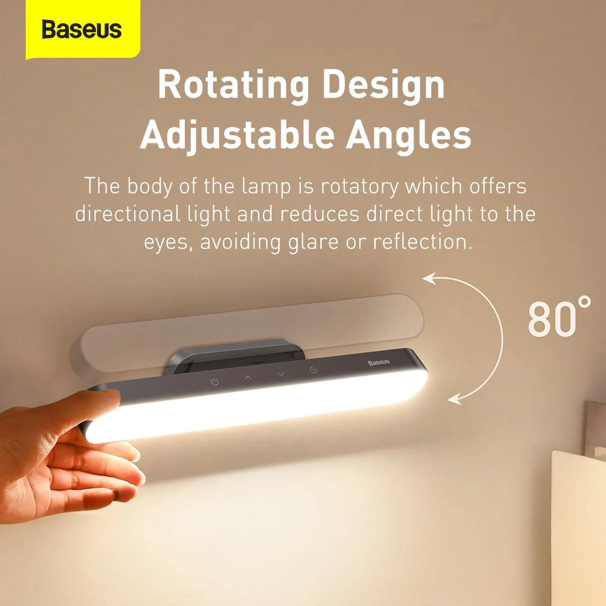 Baseus Draadloze Bureaulamp 4.5W - 4000K Grijs - afbeelding 6 van 6
