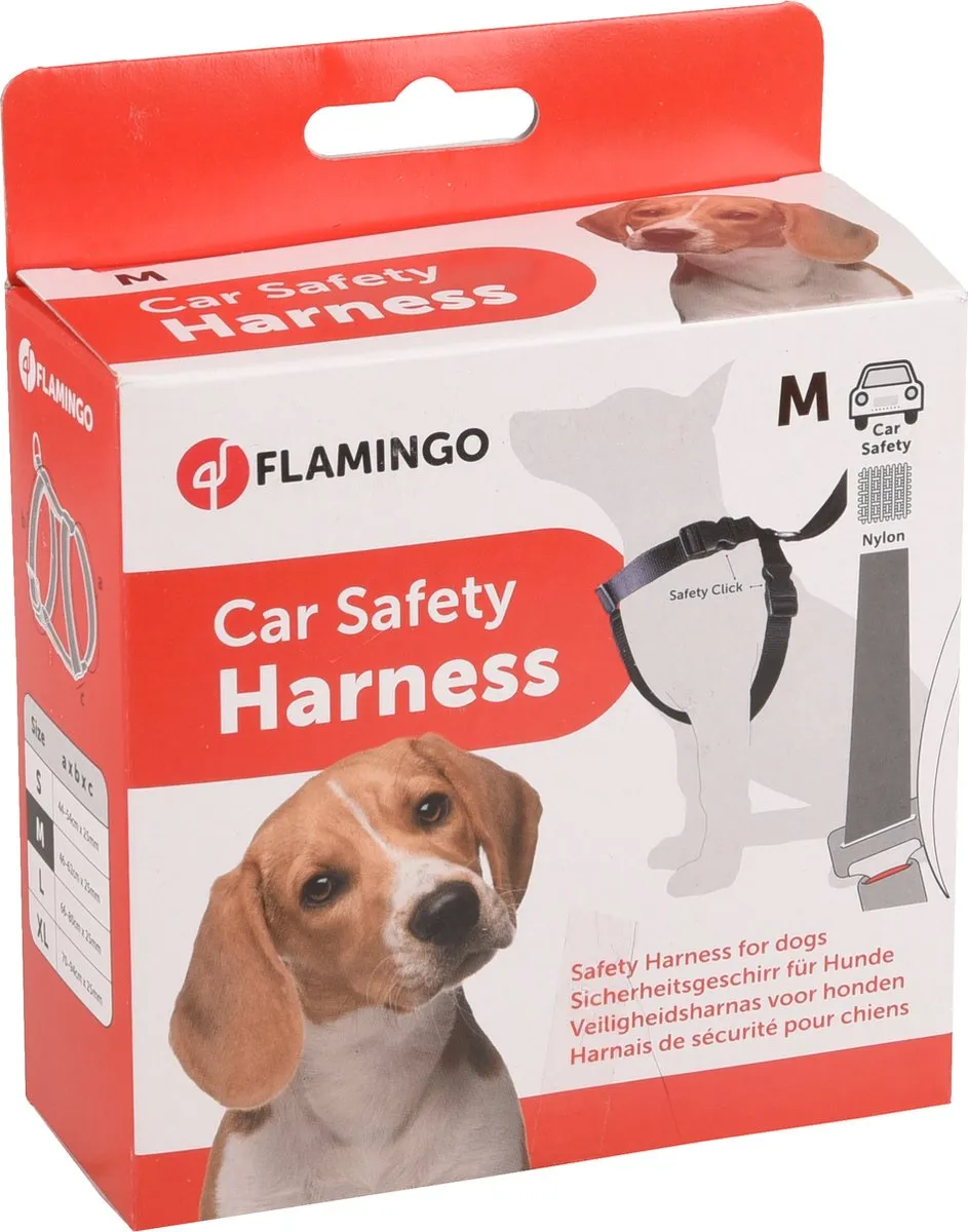 Flamingo Hondentuig M - 36cm Halsmaat - Zwart