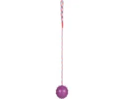 Flamingo Rubber Bal met Touw - Multi