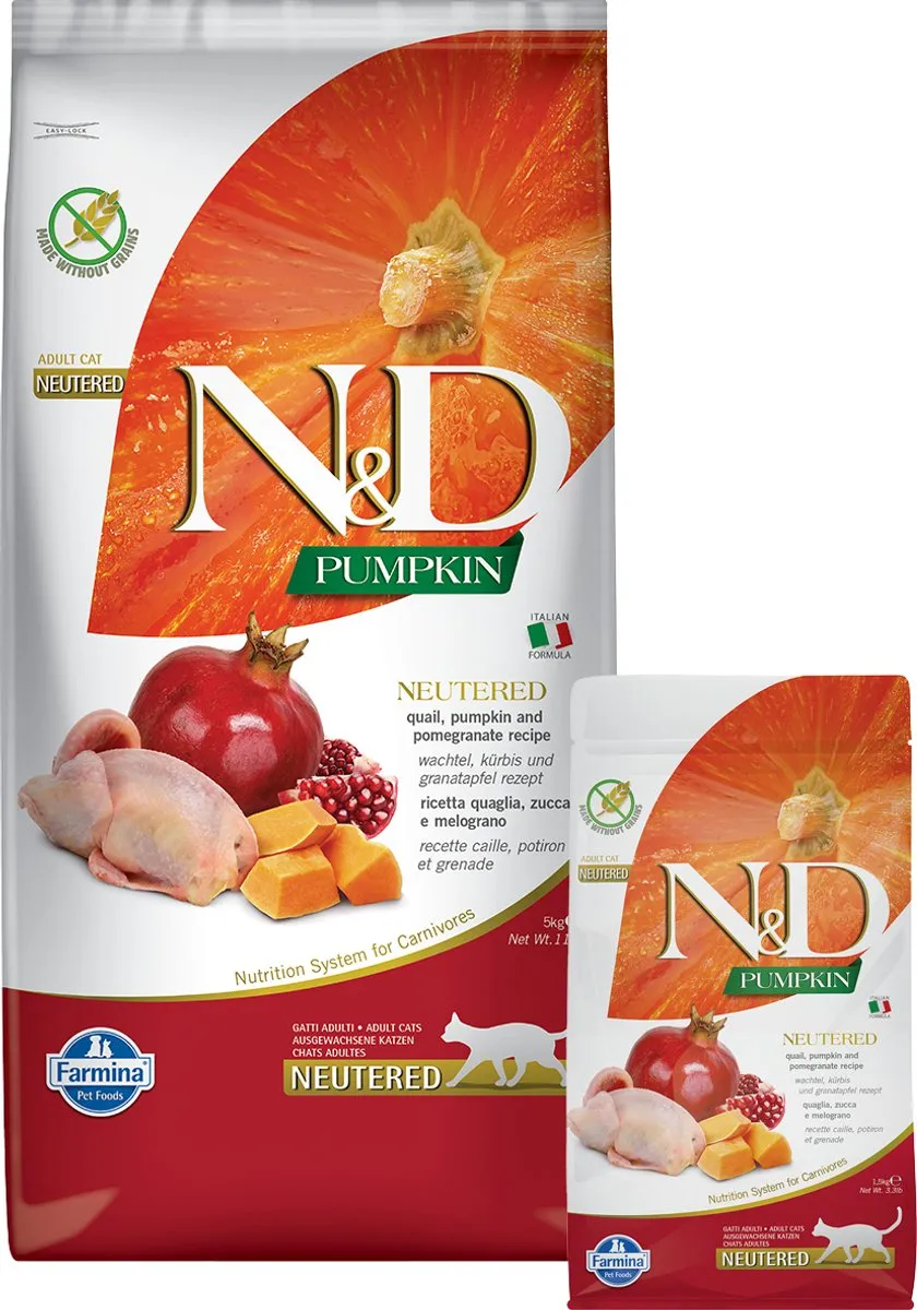 Farmina N&D Pumpkin Neutered Kattenvoer - Kalkoen 10 kg