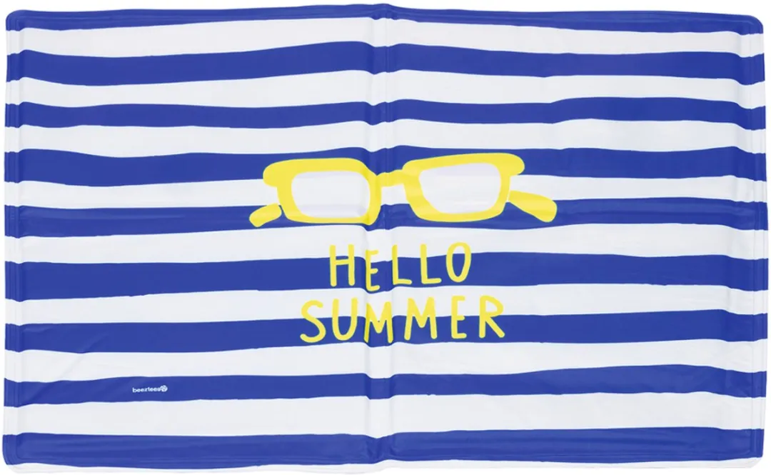 Beeztees Hello Summer Koelmat Hondenmat - 65x50cm - Blauw/Wit - afbeelding 2 van 5