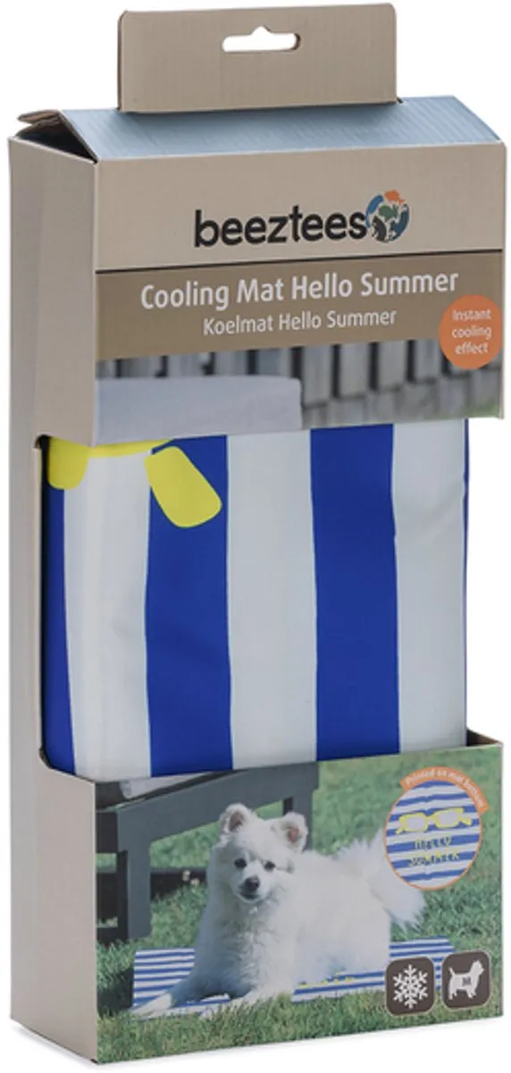 Beeztees Hello Summer Koelmat Hondenmat - 65x50cm - Blauw/Wit - afbeelding 5 van 5