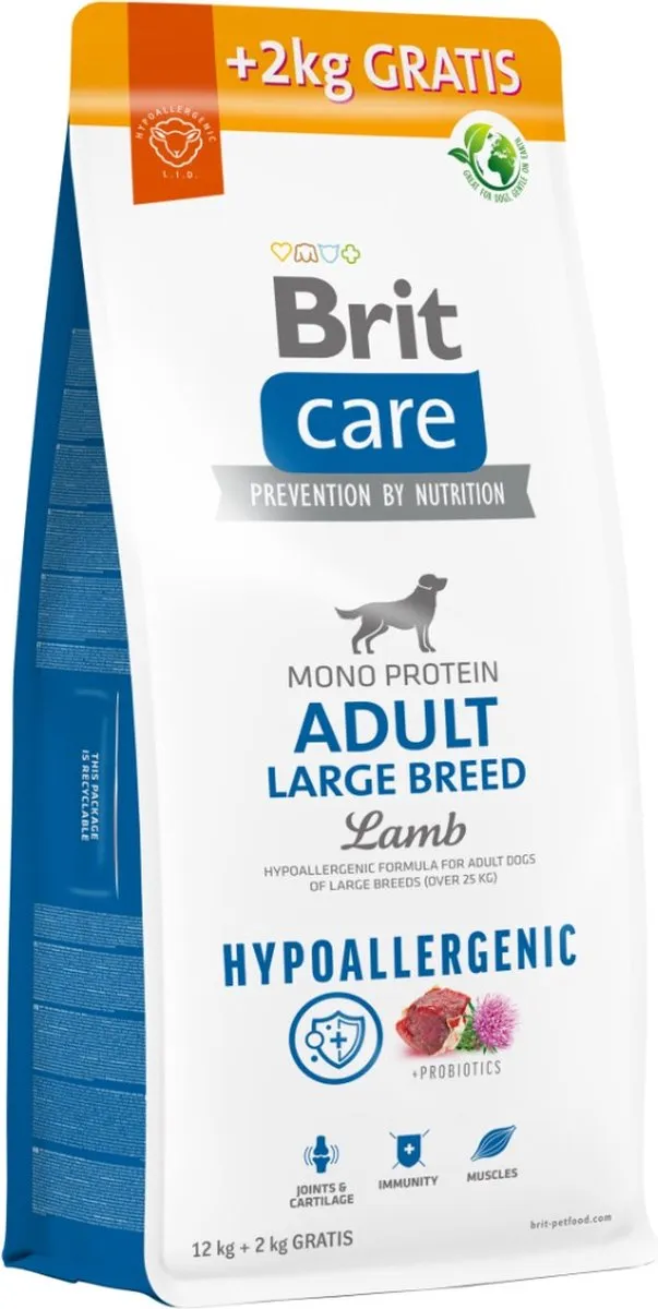 Brit Care Hypoallergeen Adult Large Breed Lam & Rijst 14kg