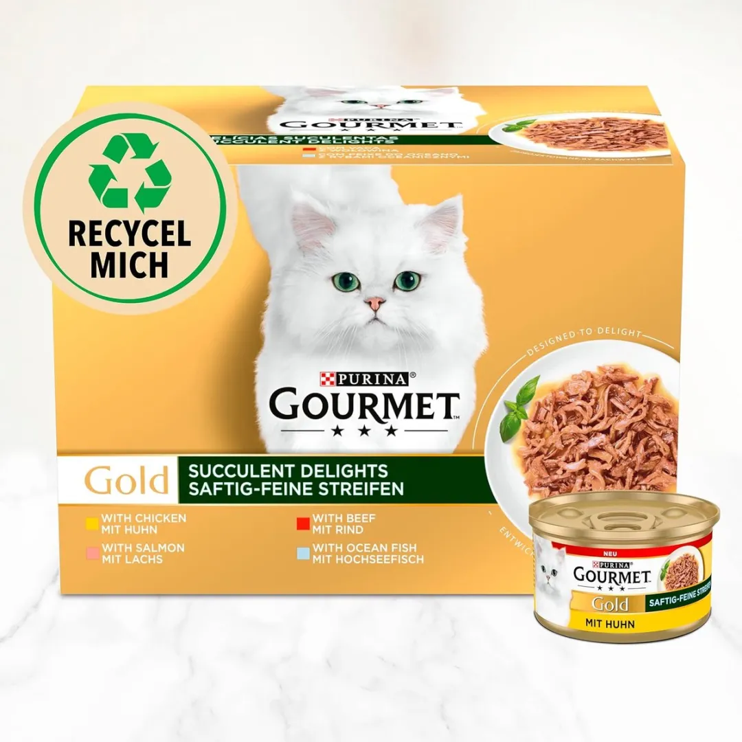 Purina Gourmet Gold Sappige Fijne Reepjes Multipack - 8x85g