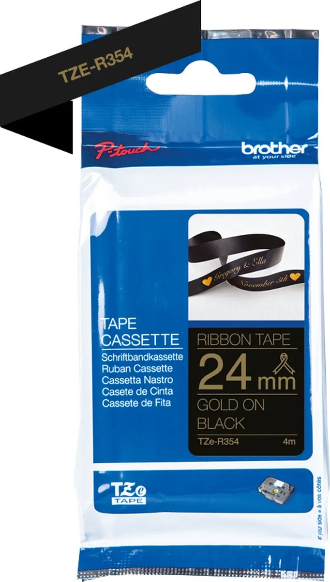 Brother TZE-R354 Printerlint 24mm - Goud