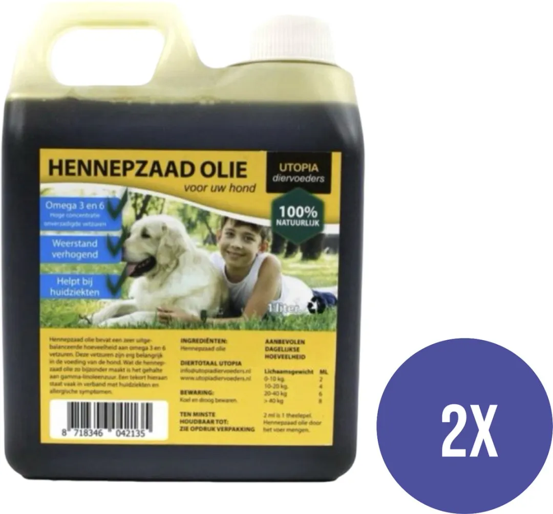 Utopia Hennepzaad Olie - 2x 1L Voordeelverpakking