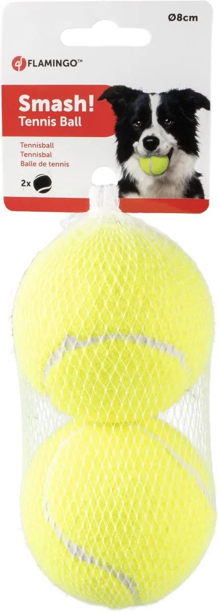 Flamingo Smash Tennisballen Geel Ø8cm - 2 Stuks