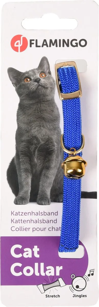 Flamingo Kattenhalsband Elastisch - Blauw