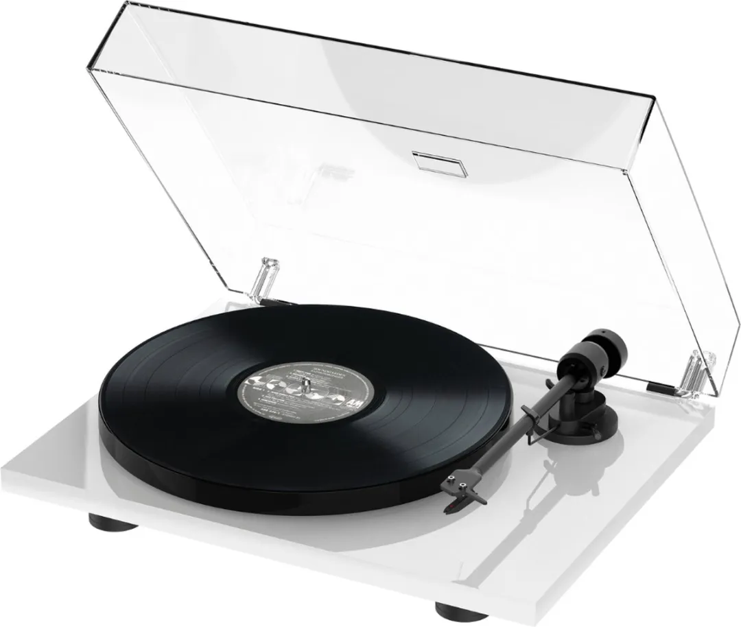 Pro-Ject Stereo Set E Phono Platenspeler & Versterker - 2x Boekenplankluidsprekers Wit/Zilver