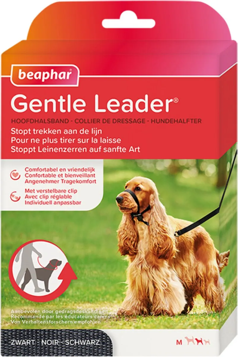 Beaphar Gentle Leader Zwart M - 3 Stuks