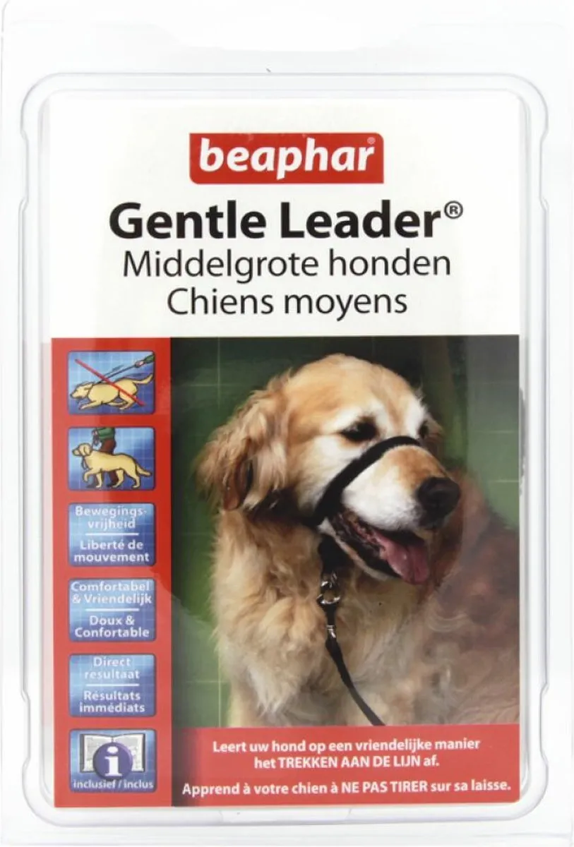 Beaphar Gentle Leader Zwart M - 3 Stuks