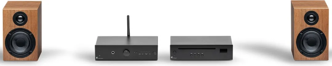 Pro-Ject Stereo Set E CD - 2 Boekenplankluidsprekers - Zwart/Walnoot