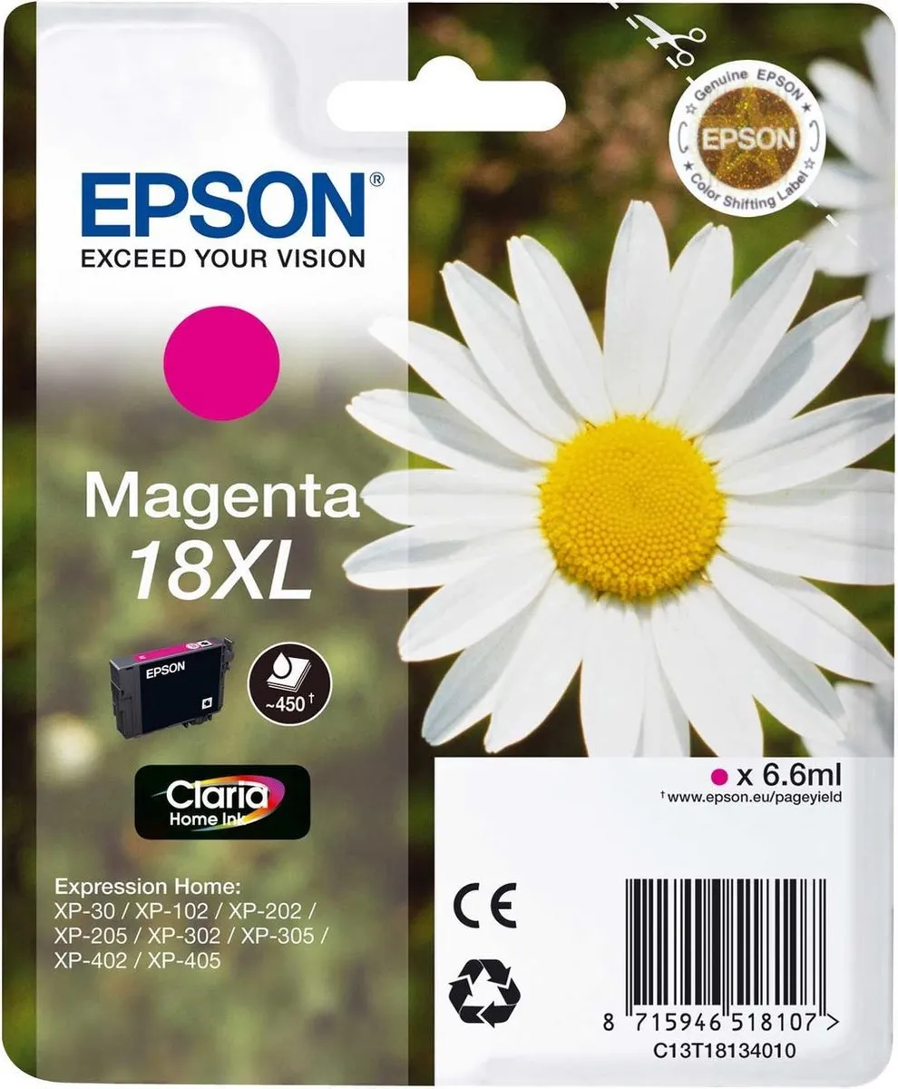 Epson 18XL Magenta Inktcartridge C13T18134010
