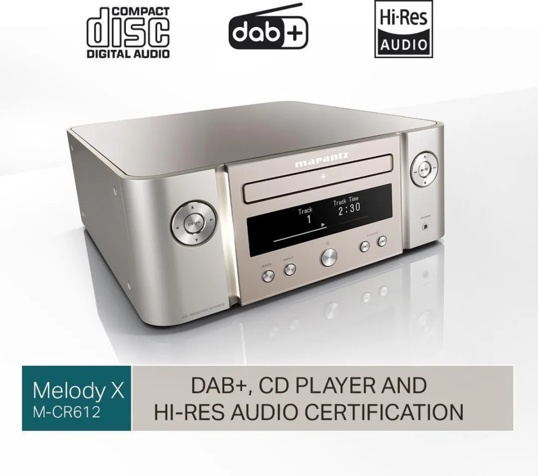 Marantz MCR612 HiFi Systeem - DAB+ CD Bluetooth - Zilvergoud