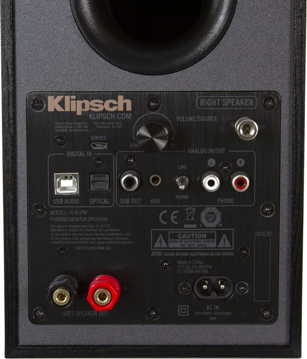 Klipsch R-41PM Powered Speakers - 2x 140W - Zwart