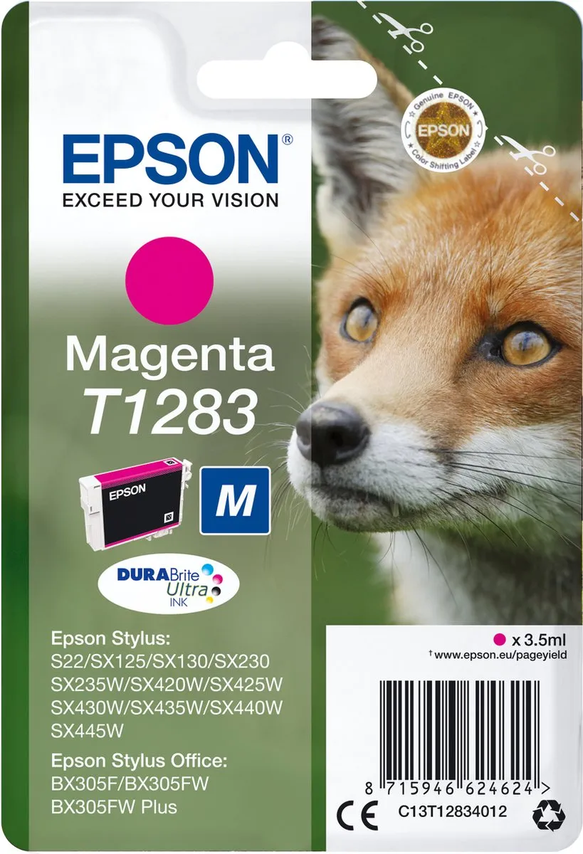 Epson T1283 Magenta Inktcartridge C13T12834011 - 3.5ml