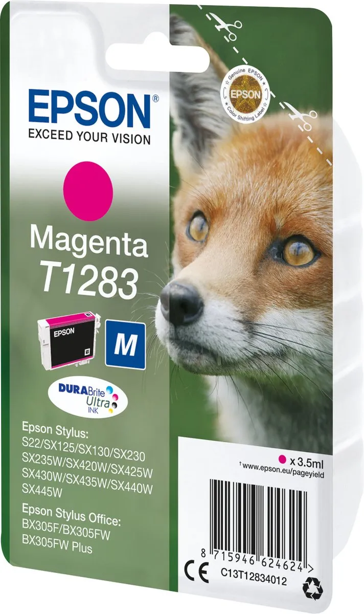 Epson T1283 Magenta Inktcartridge C13T12834011 - 3.5ml