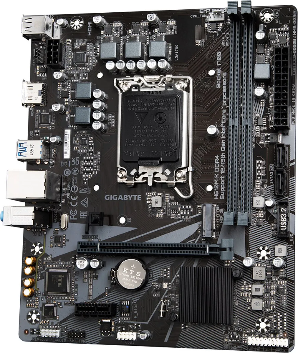 Gigabyte H610M K DDR4 Moederbord - Micro ATX