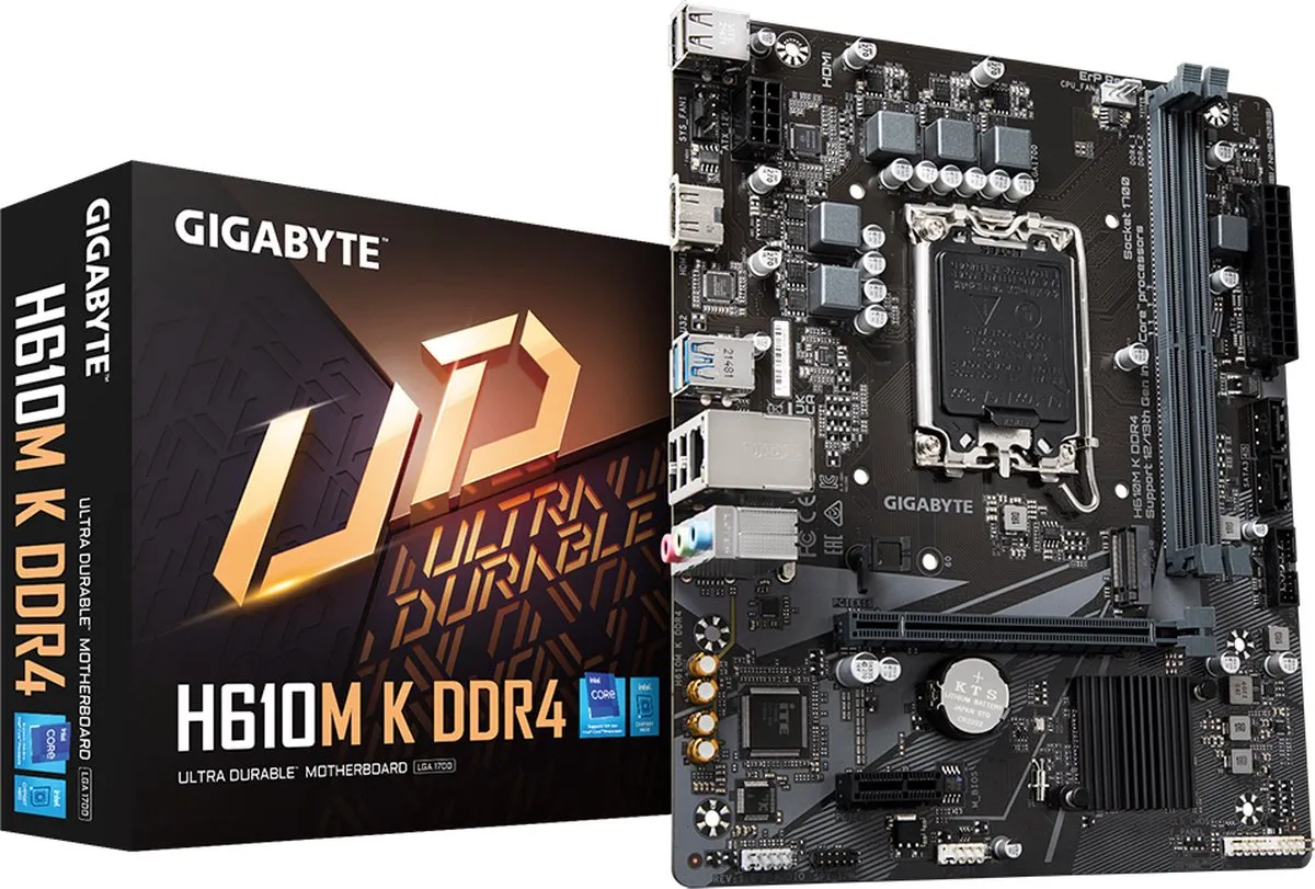 Gigabyte H610M K DDR4 Moederbord - Micro ATX