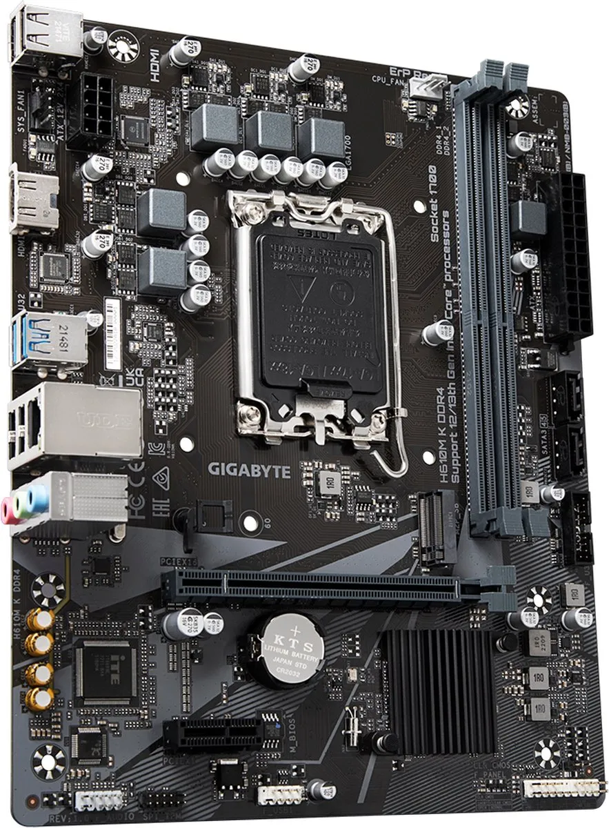Gigabyte H610M K DDR4 Moederbord - Micro ATX