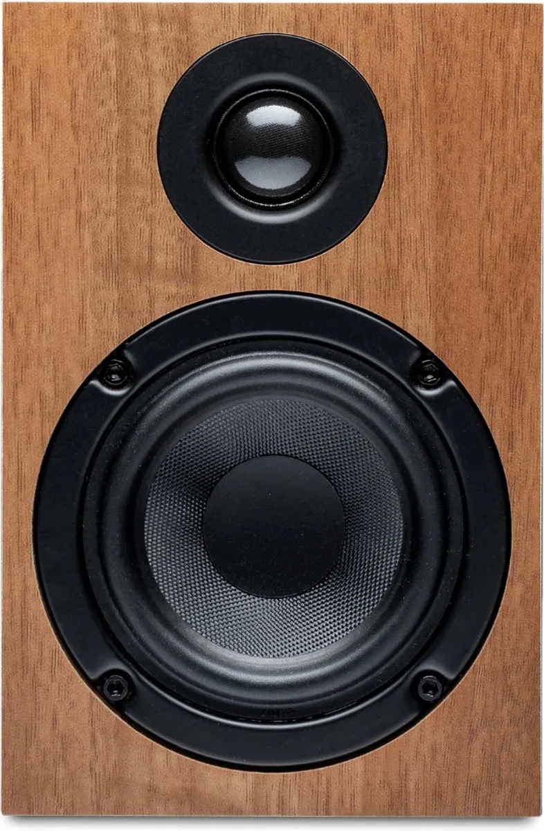 Pro-Ject Stereo Set E Phono STEREO-SET-E-PHONO-BBW - Platenspeler met versterker - 2 Boekenplankluidsprekers - Zwart/Walnoot