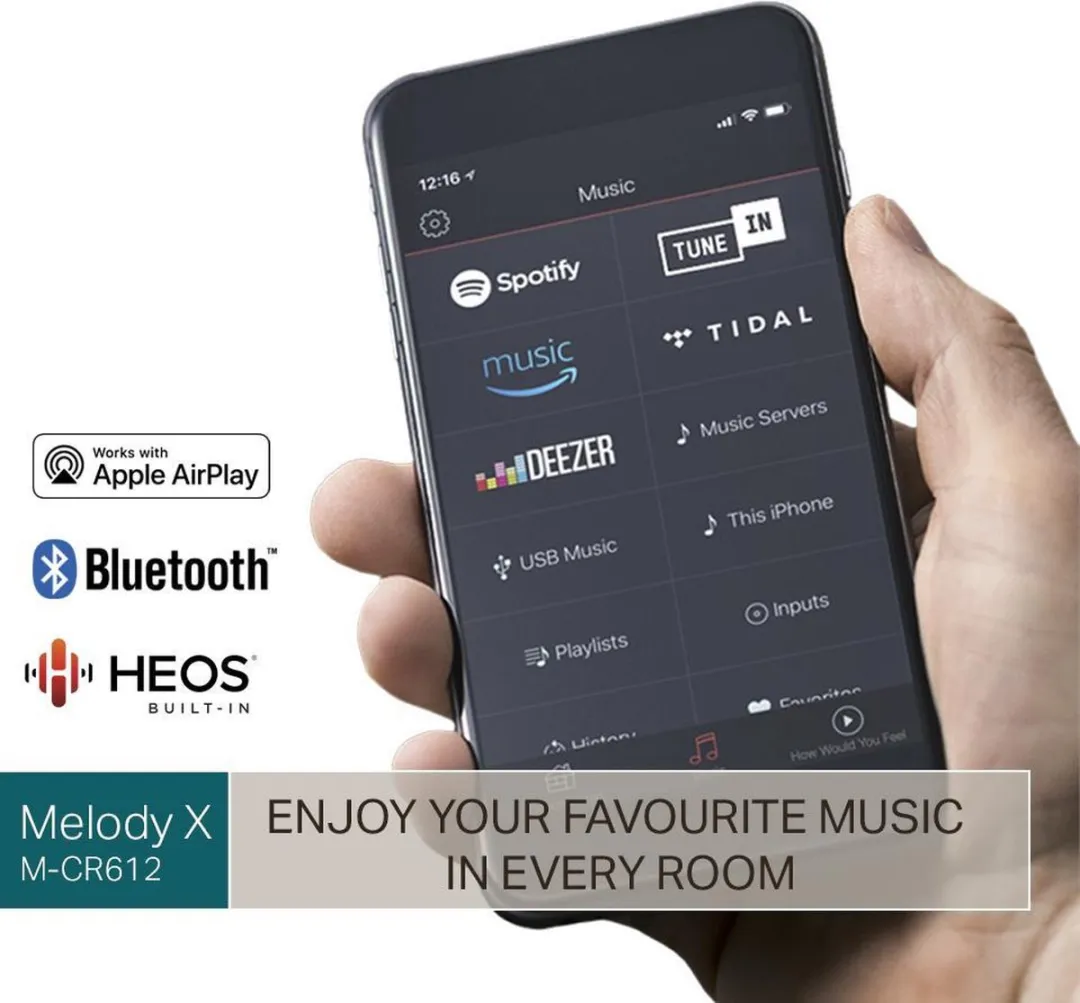 Marantz M-CR612 HiFi Systeem - DAB+ Bluetooth AirPlay 2 - Zwart