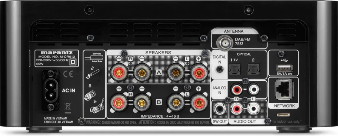 Marantz M-CR612 HiFi Systeem - DAB+ Bluetooth AirPlay 2 - Zwart - afbeelding 6 van 6