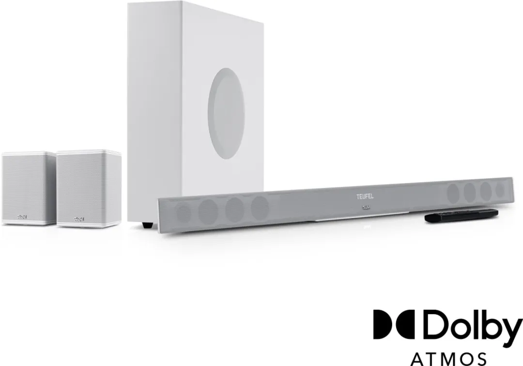 Teufel CINEBAR 11 Surround voor Dolby Atmos 4.1-Set - Soundbar met subwoofer & rearspeakers - wit