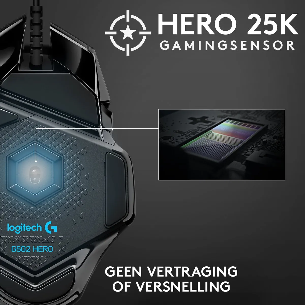 Logitech G G502 HERO Bedrade Gaming Muis 25.600 DPI - Zwart