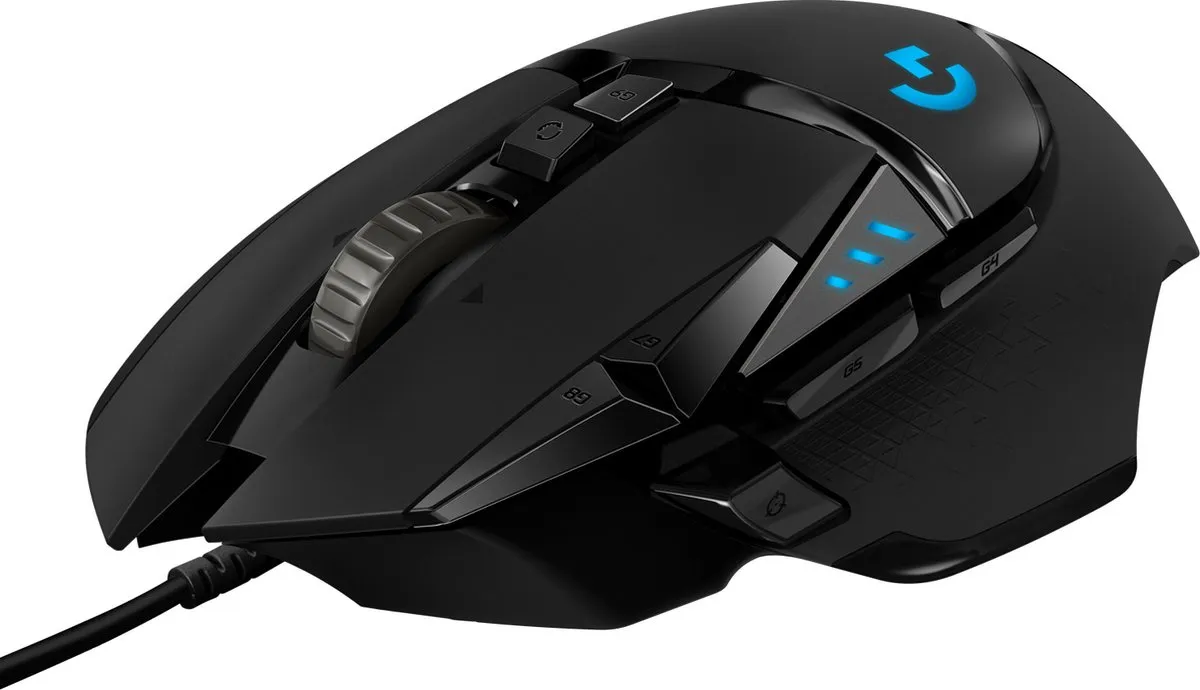 Logitech G G502 HERO Bedrade Gaming Muis 25.600 DPI - Zwart - afbeelding 6 van 6