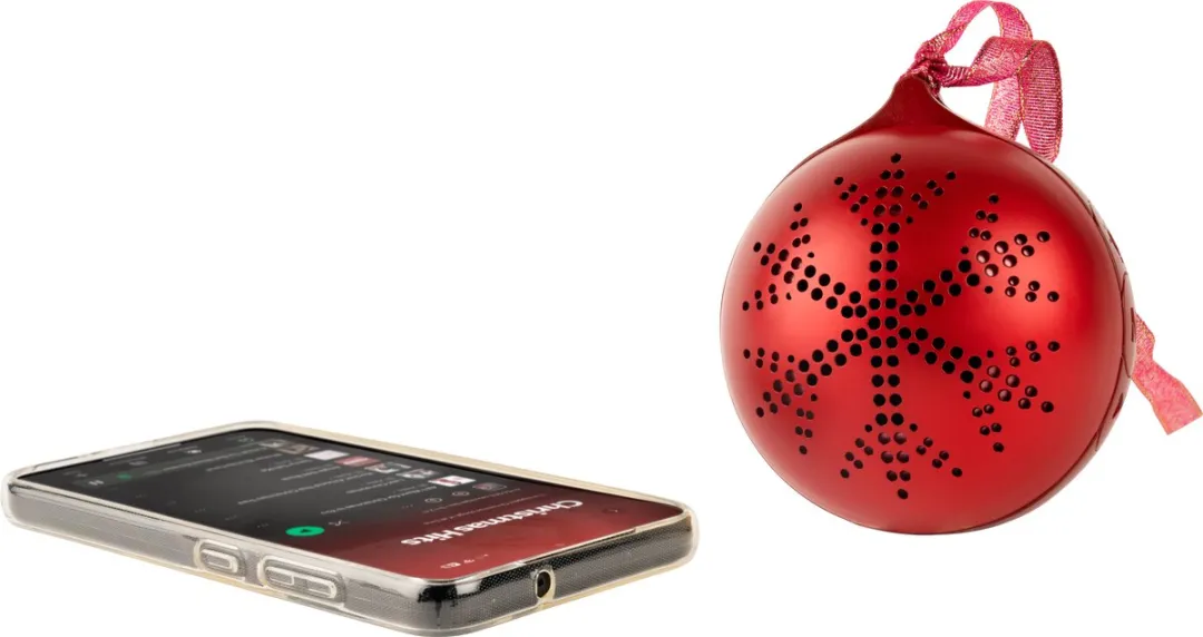 Bigben EPOK Lichtgevende Kerstbal - Bluetooth Speaker 10W - Rood