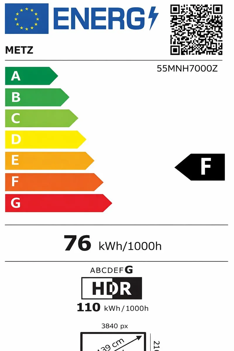 Metz 55MNH7000Z 55 inch TV - Zwart - afbeelding 2 van 6