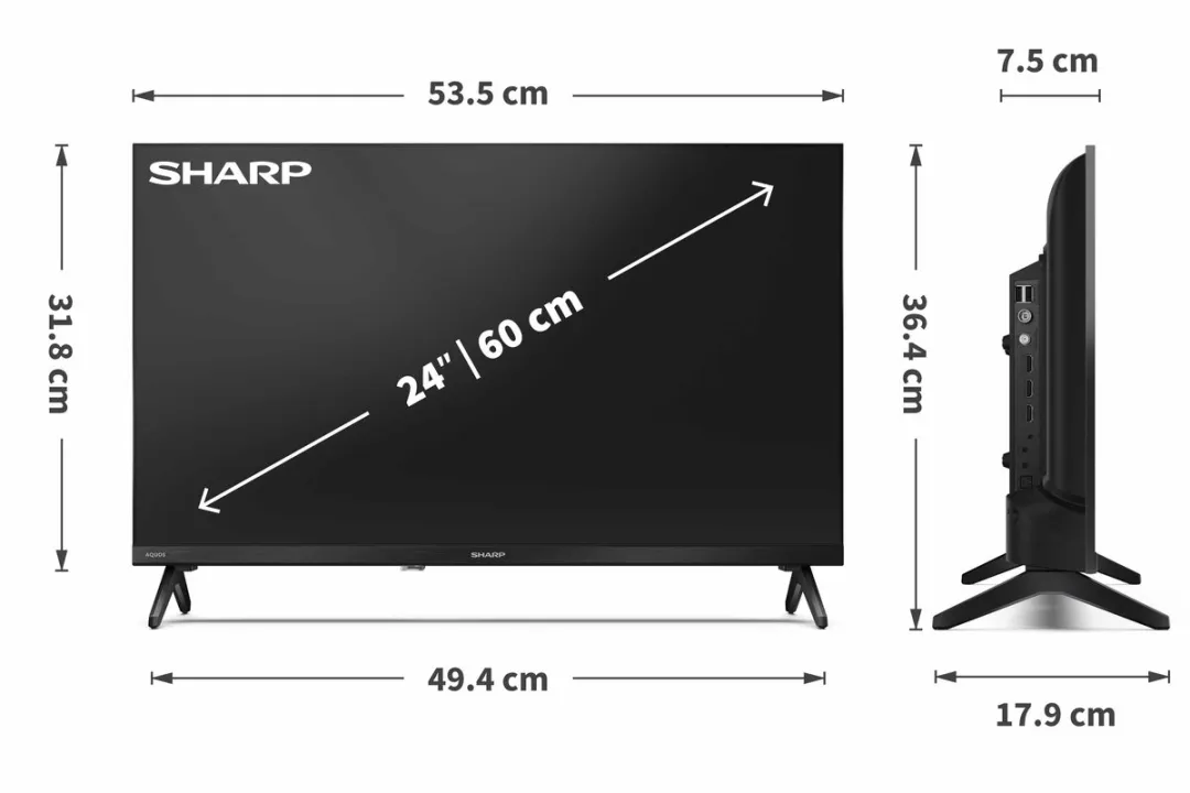 Sharp Aquos 24HF2265 24 inch HD-Ready Google TV - Zwart