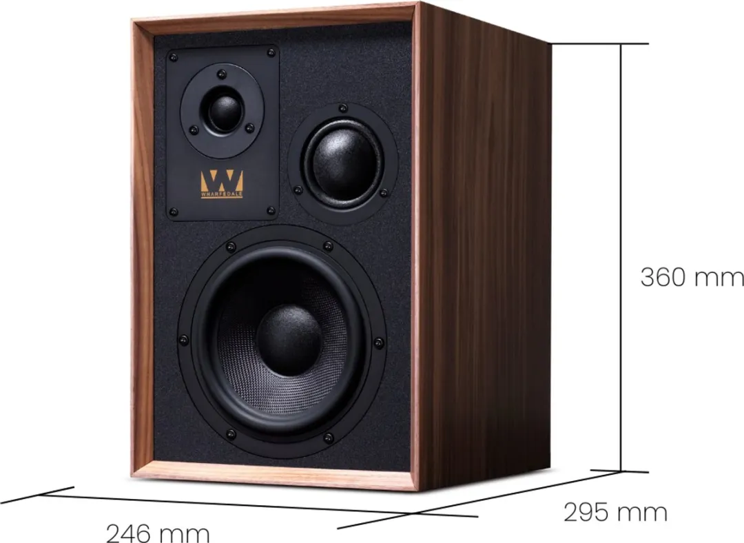Wharfedale Super Denton Boekenplankluidsprekers - 3-weg - 120W - Walnoot