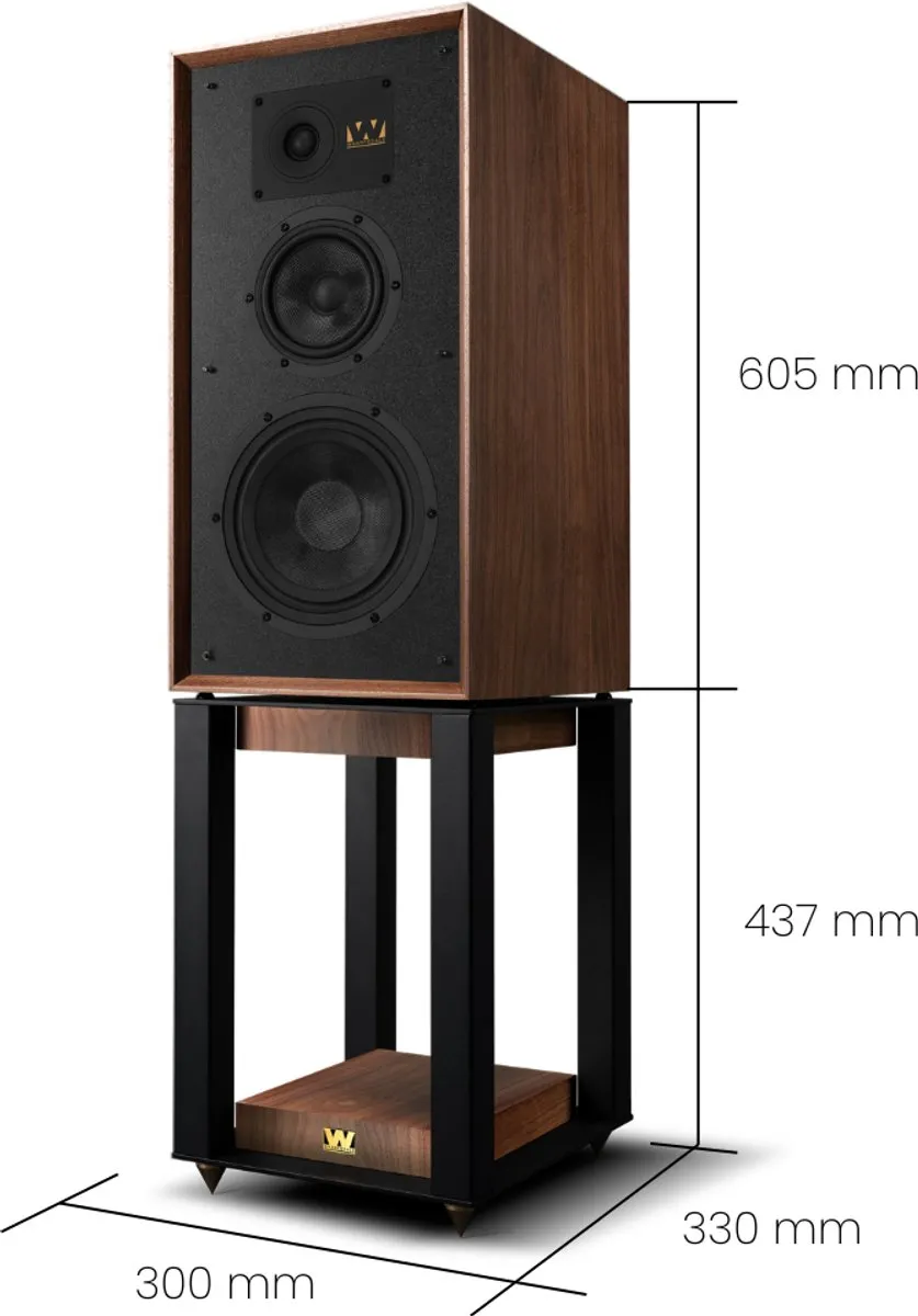Wharfedale Super Linton 3-weg Luidsprekers & Stands - Walnoot