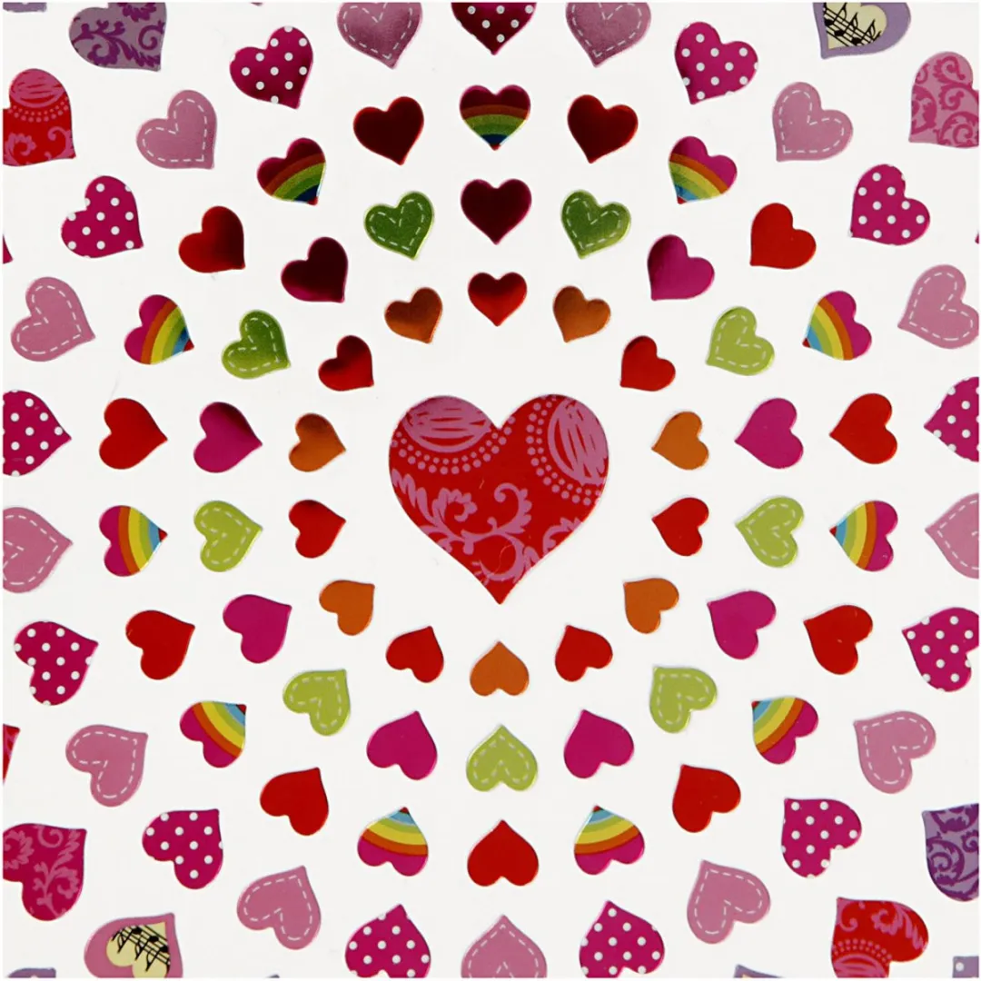 Creativ Company Kleine Harten Stickers - 1 Vel - 15x16,5 cm