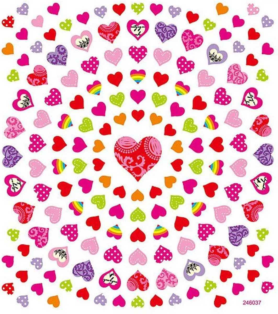 Creativ Company Kleine Harten Stickers - 1 Vel - 15x16,5 cm