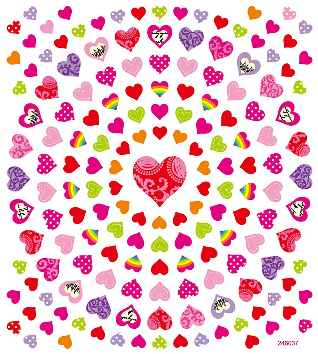 Creativ Company Kleine Harten Stickers - 1 Vel - 15x16,5 cm