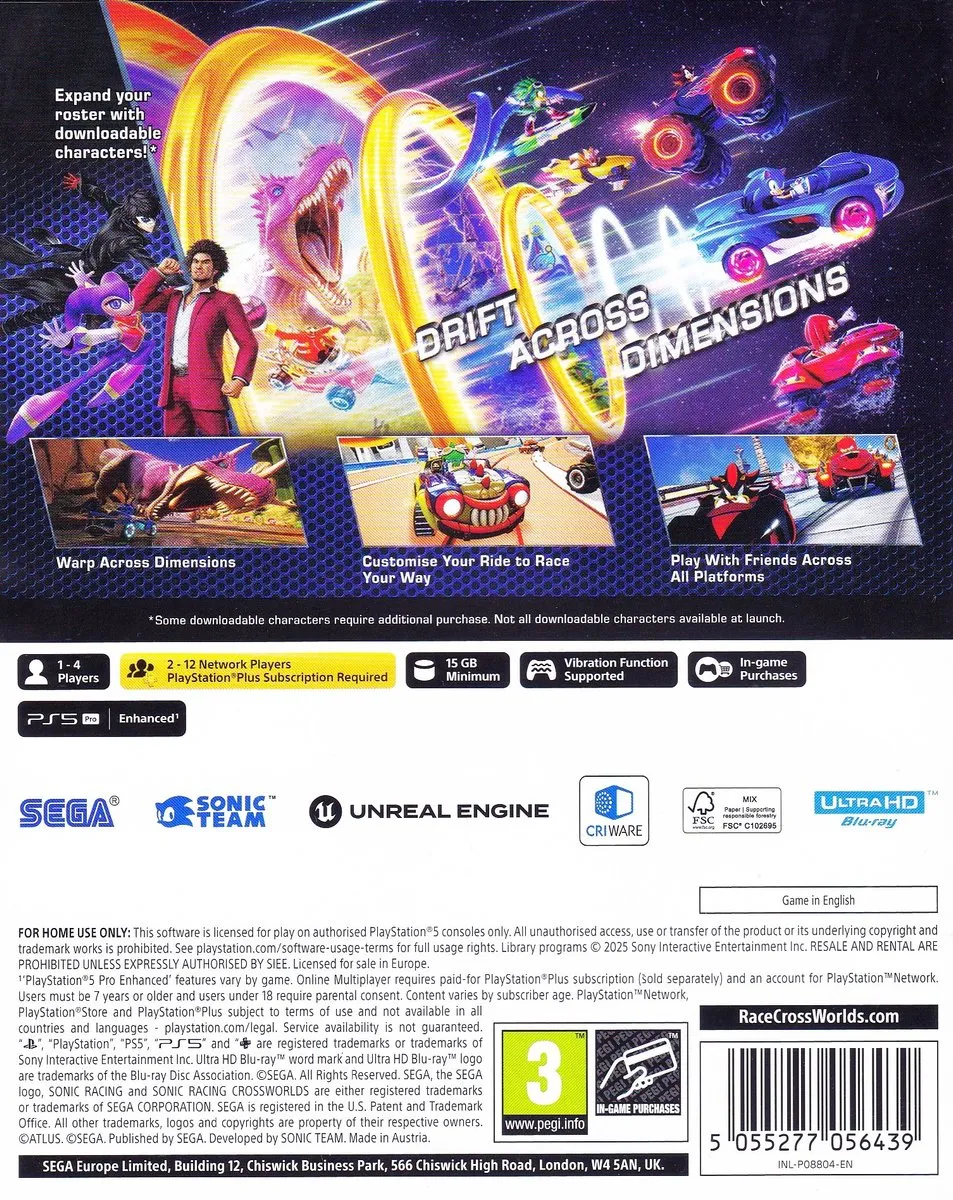 Sega Sonic Racing CrossWorlds PS5