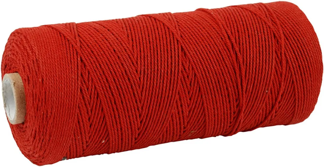 Creativ Company Katoen Getwijnd Koord 320m - Rood - 220 Stuks