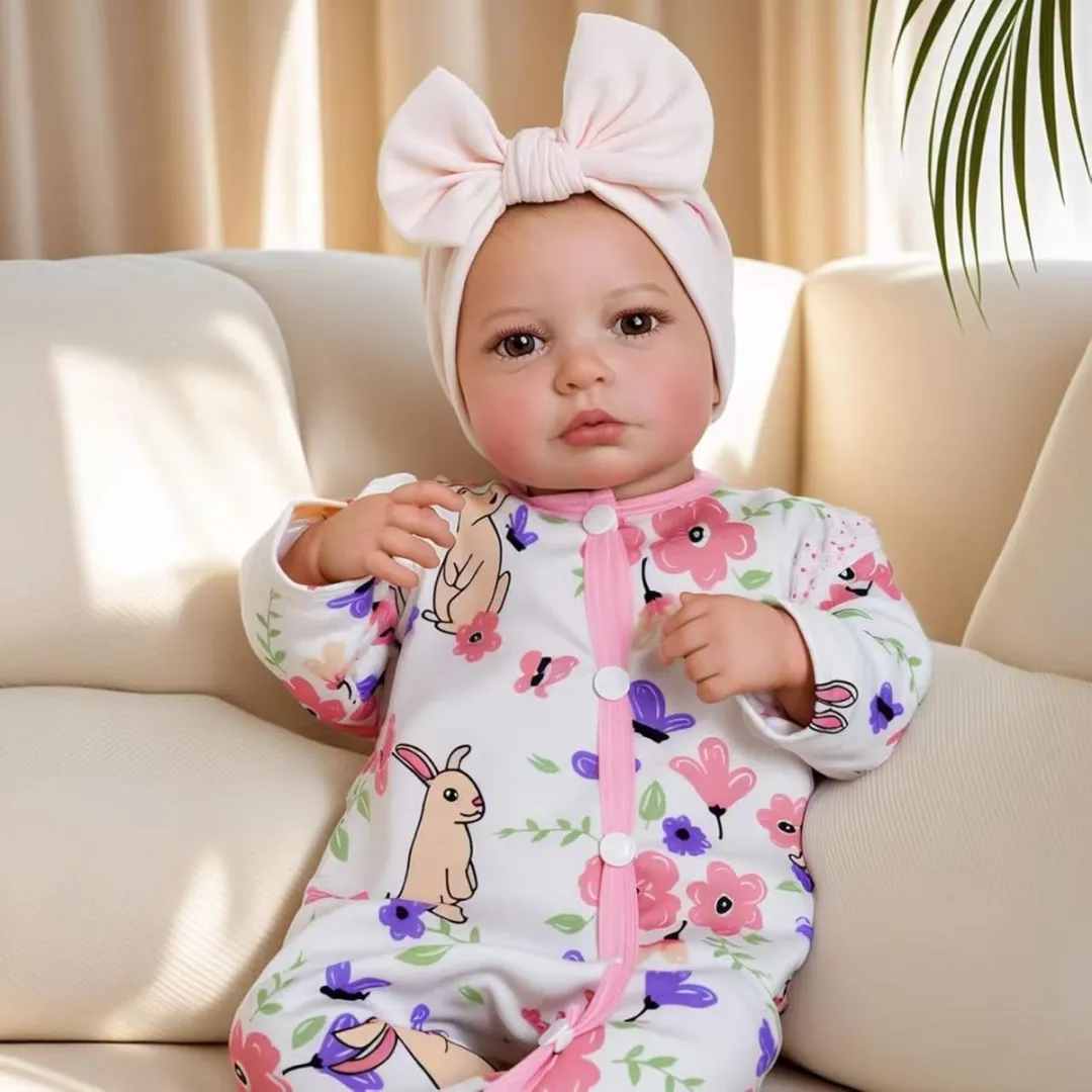 ECTEATOY Reborn Baby Pop 48cm - Rozig wit