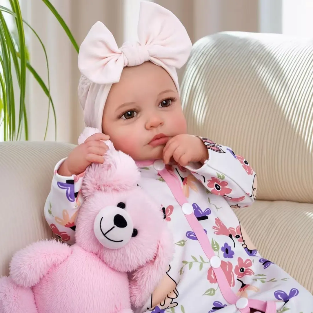 ECTEATOY Reborn Baby Pop 48cm - Rozig wit