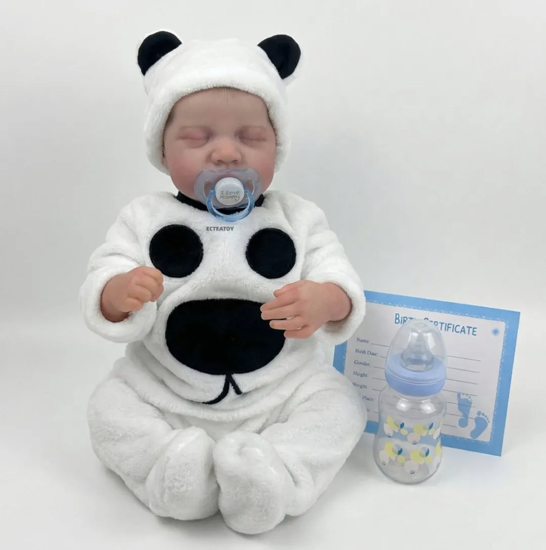 ECTEATOY Reborn Baby Pop 48cm - Rozig wit