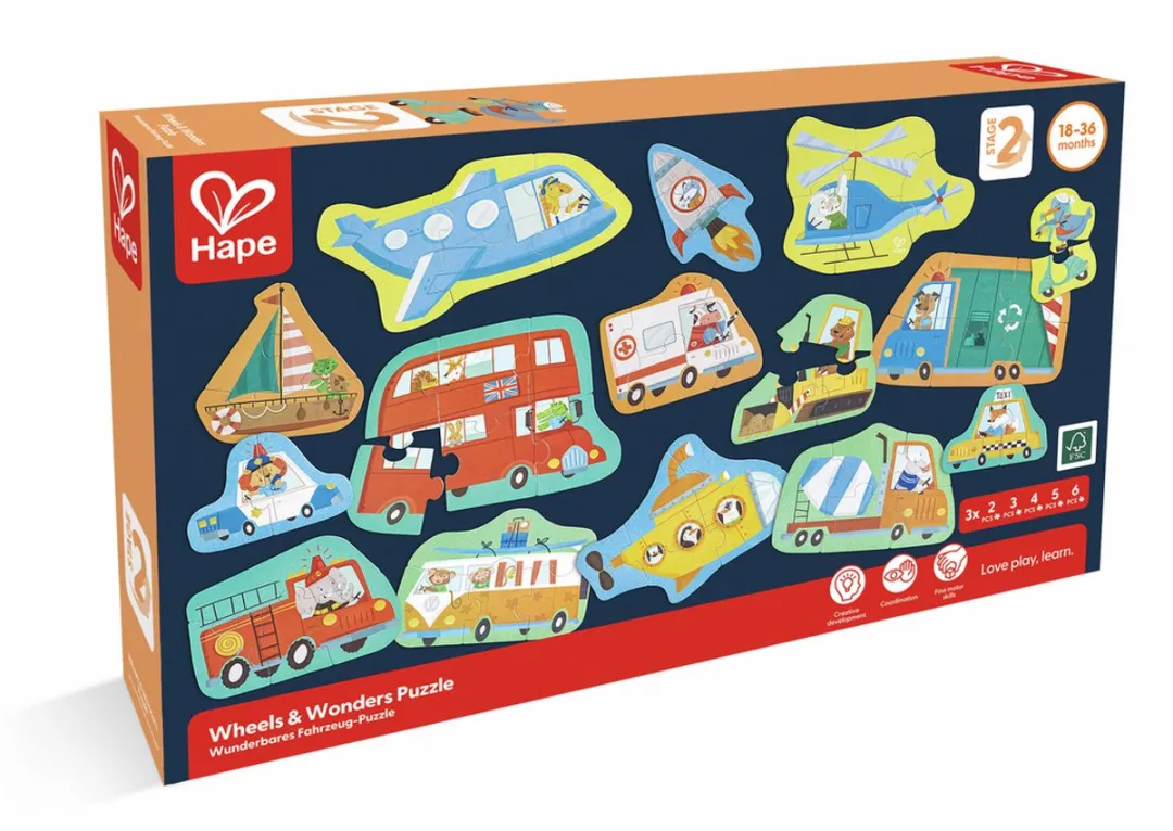 Hape Wielen en Wonderen Puzzel 1000 Stuks - Multicolor