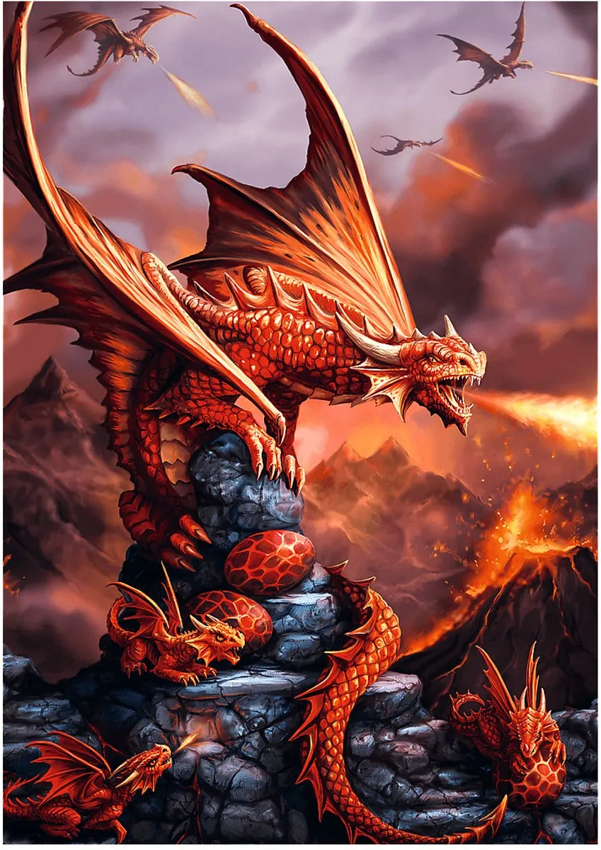 Trefl Fire Dragon Legpuzzel 1000 Stuks - Fantasy Collection - Multicolor