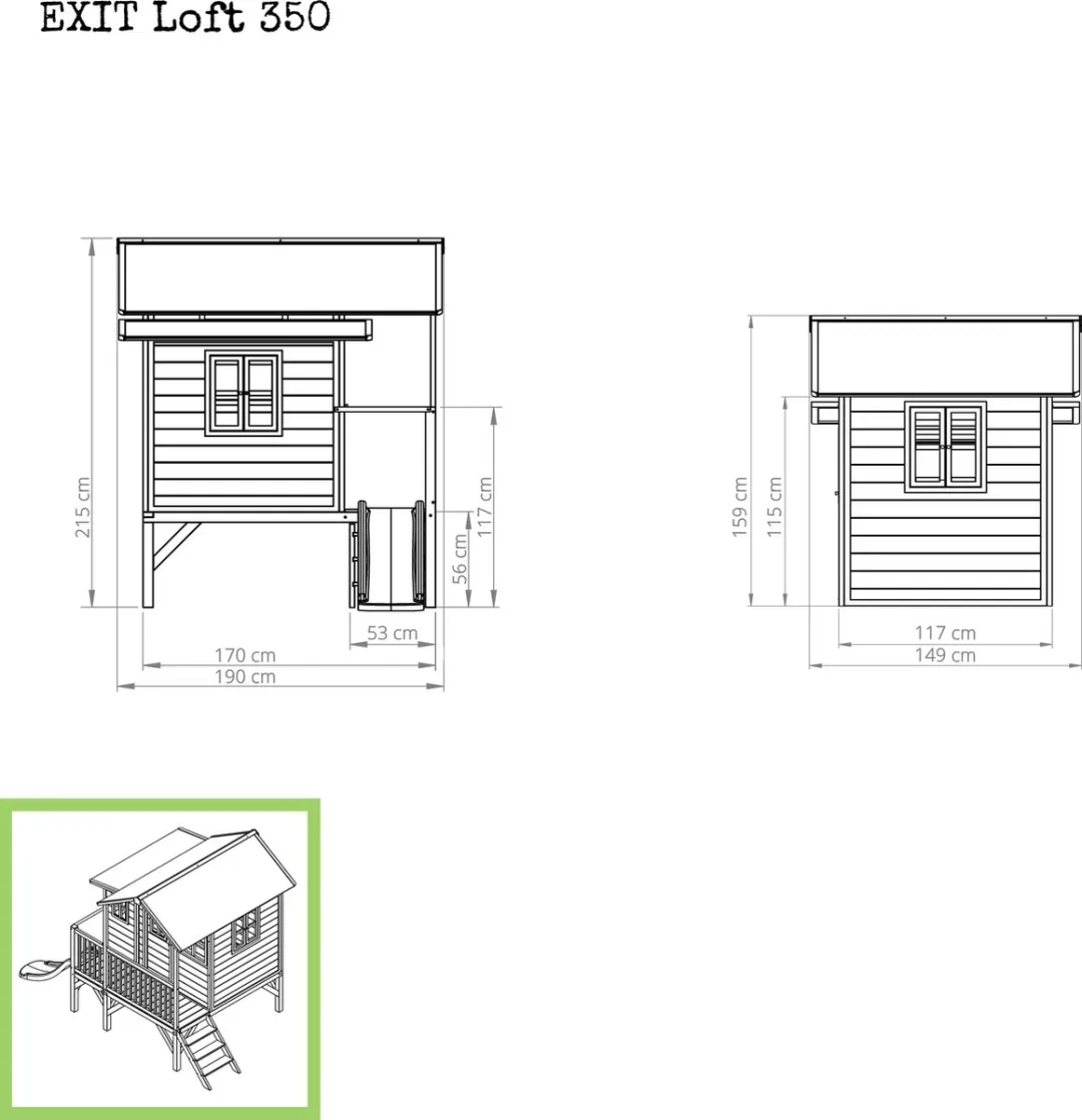 EXIT Toys Loft 350 Houten Speelhuis - Naturel